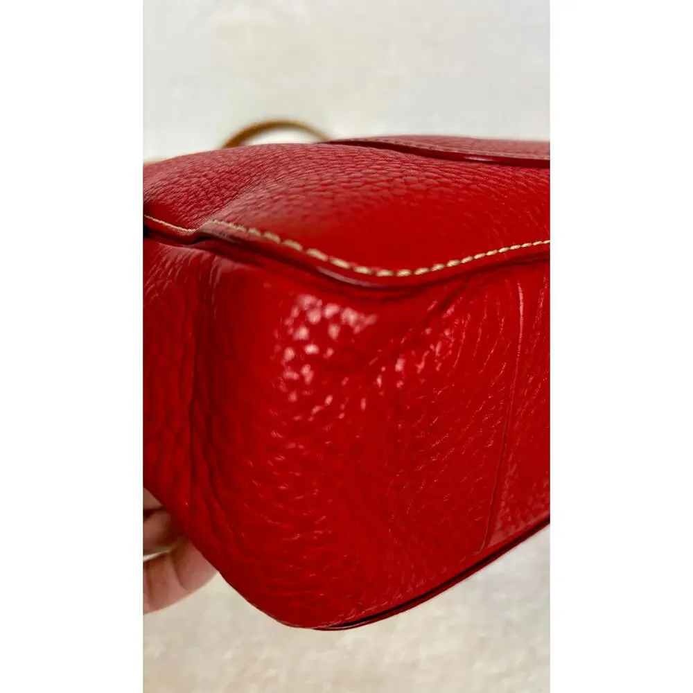 Coach Y2K Chelsea Red Pebbled Leather Shoulder Tote